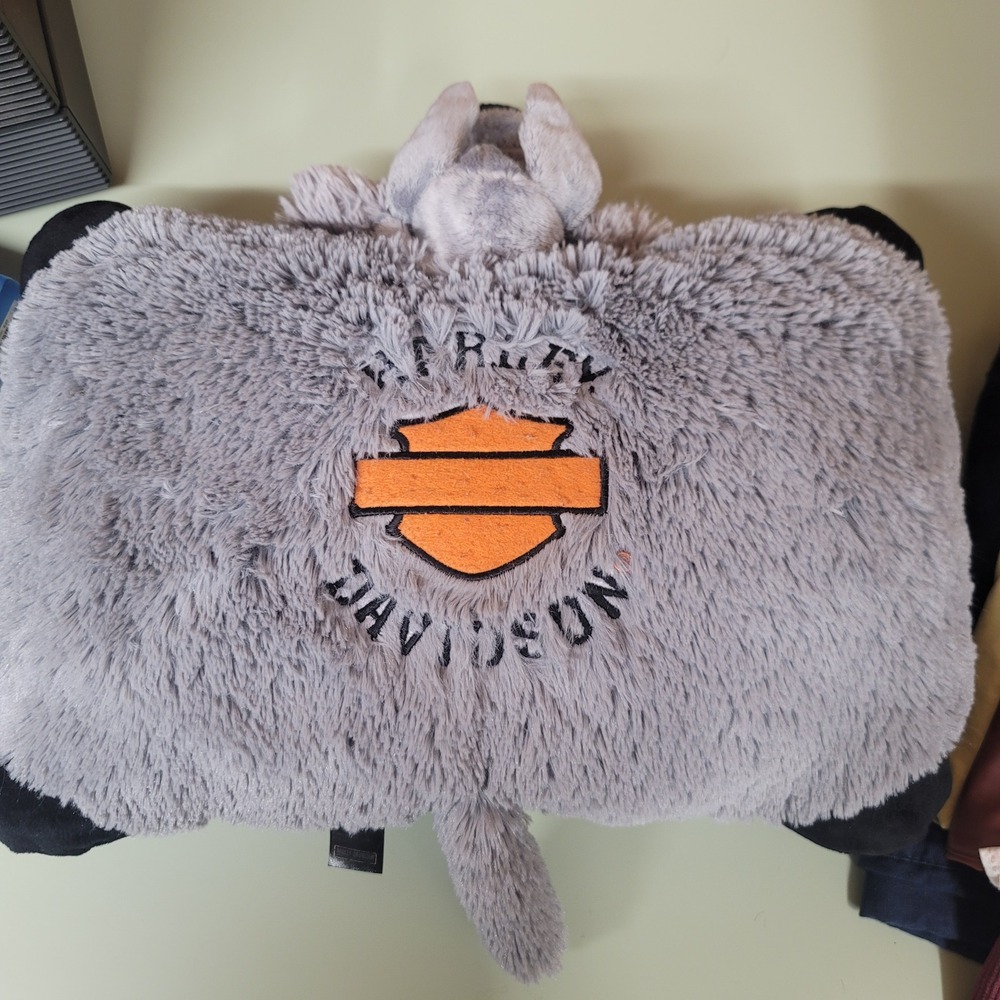 Harley-Davidson Pillow Pet Wolf Collectible Plush Pillow‎ Pet Grey 20x14 Large
